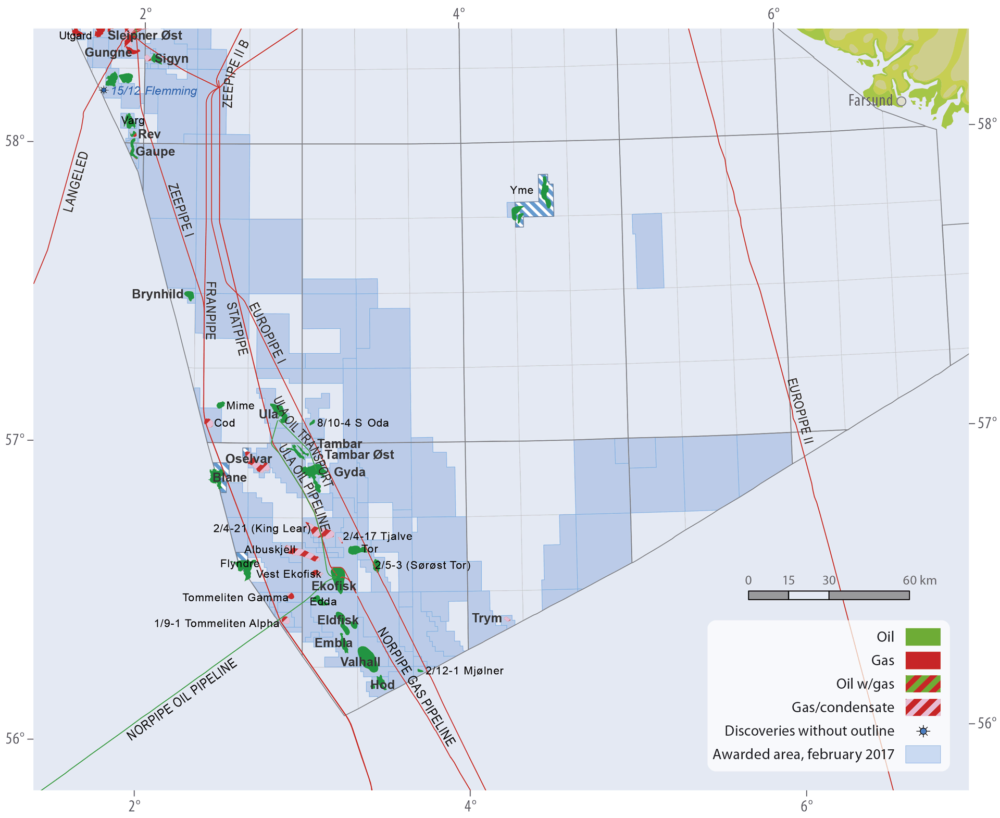 Source: Norwegian Petroleum Directorate Fields and discoveries in the southern North Sea