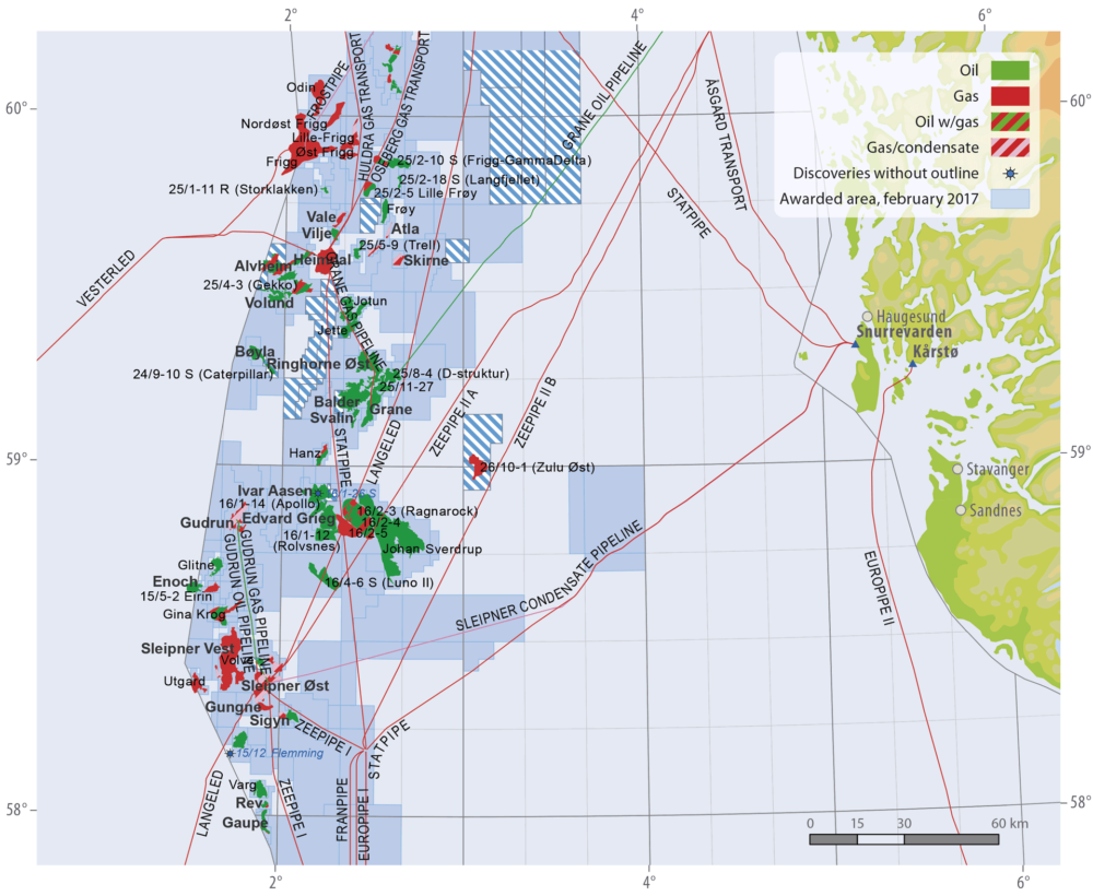 Source: Norwegian Petroleum Directorate Fields and discoveries in the central North Sea