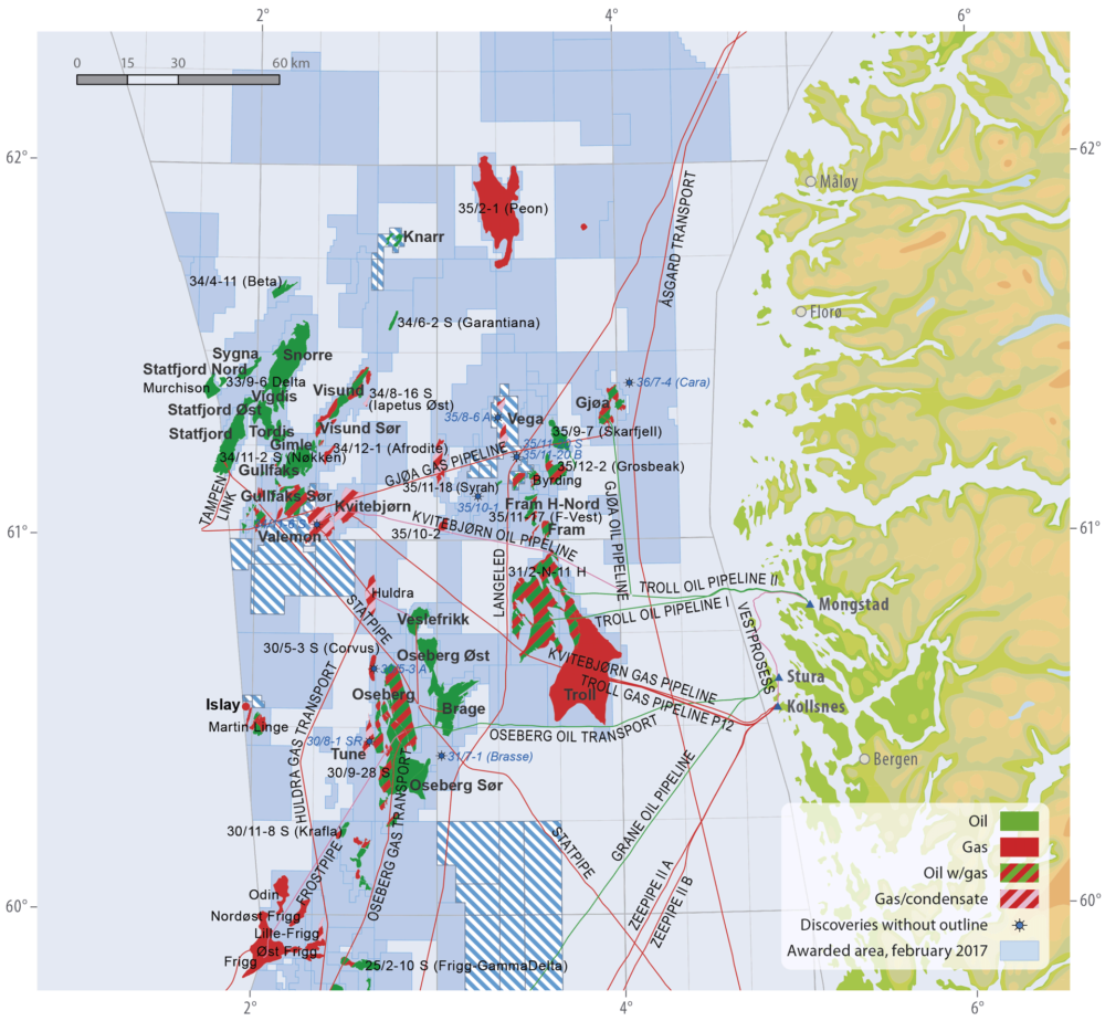 Source: Norwegian Petroleum Directorate Fields and discoveries in the norhern North Sea