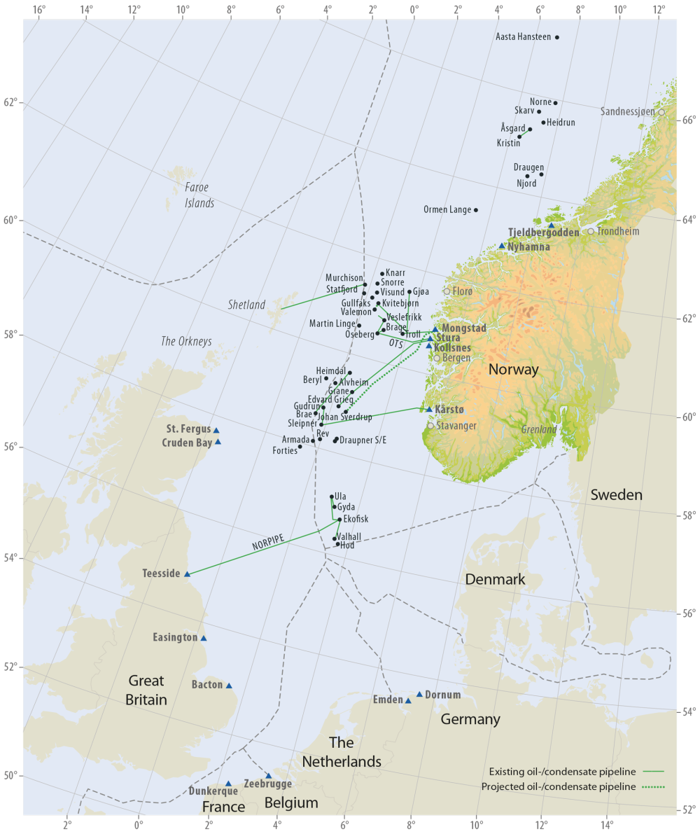 Source: Norwegian Petroleum Directorate Oil pipelines on the Norwegian Continental Shelf