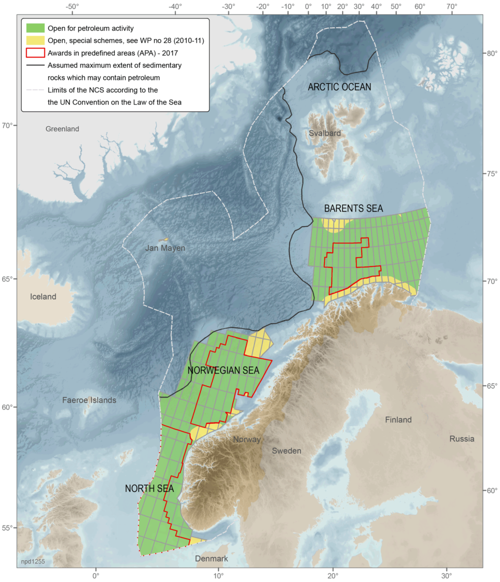Area status for the Norwegian continental shelf Source: Norwegian Petroleum Directorate