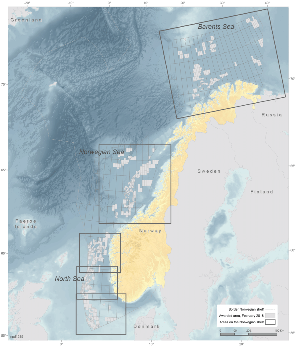 Source: Norwegian Petroleum Directorate Areas on the Norwegian continental shelf