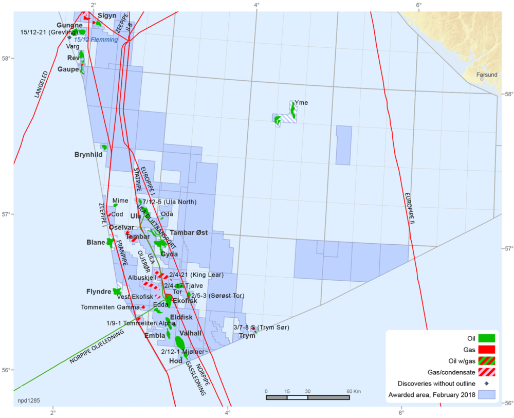 Source: Norwegian Petroleum Directorate Fields and discoveries in the southern North Sea
