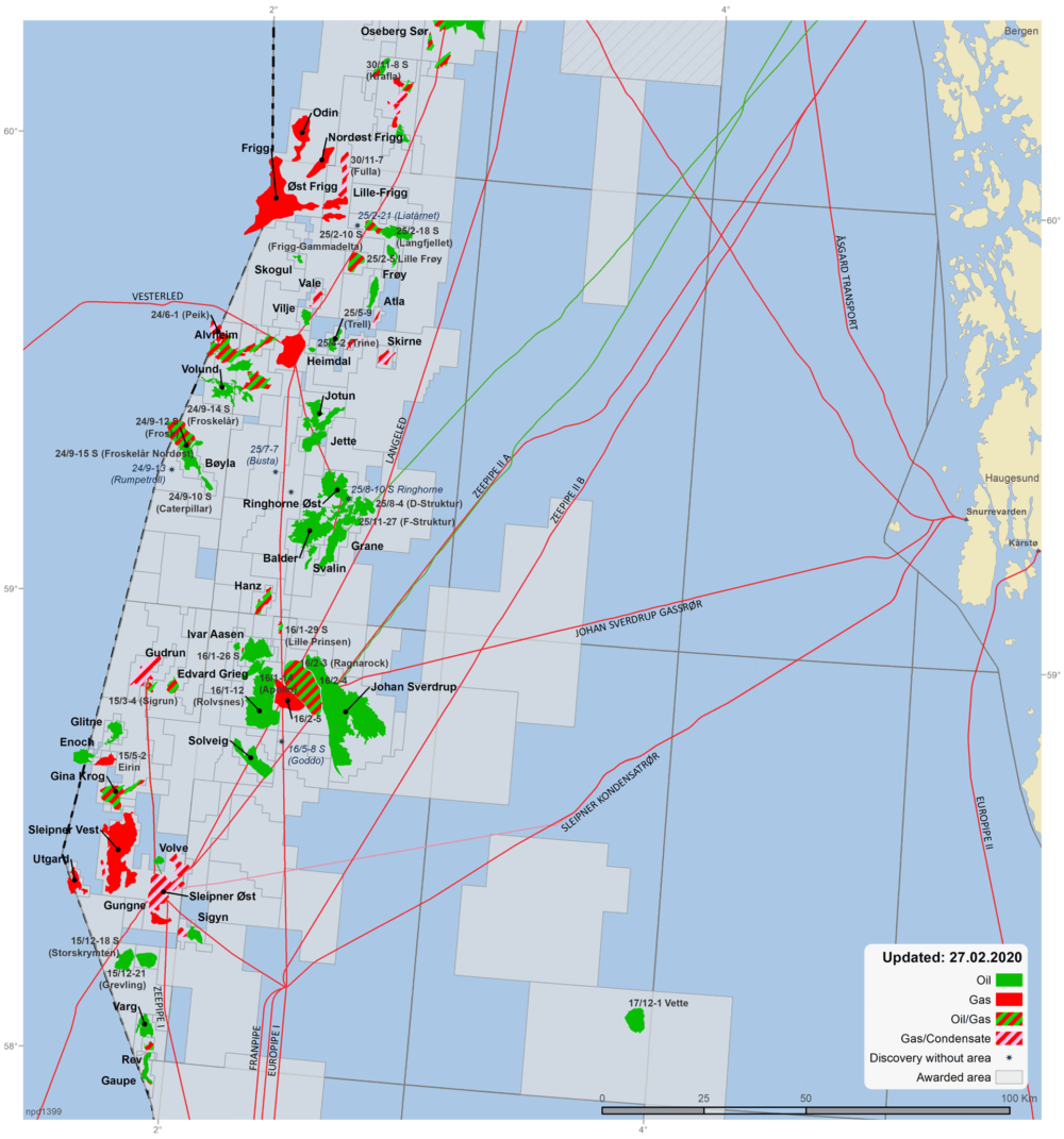 Source: Norwegian Petroleum Directorate Fields and discoveries in the central North Sea