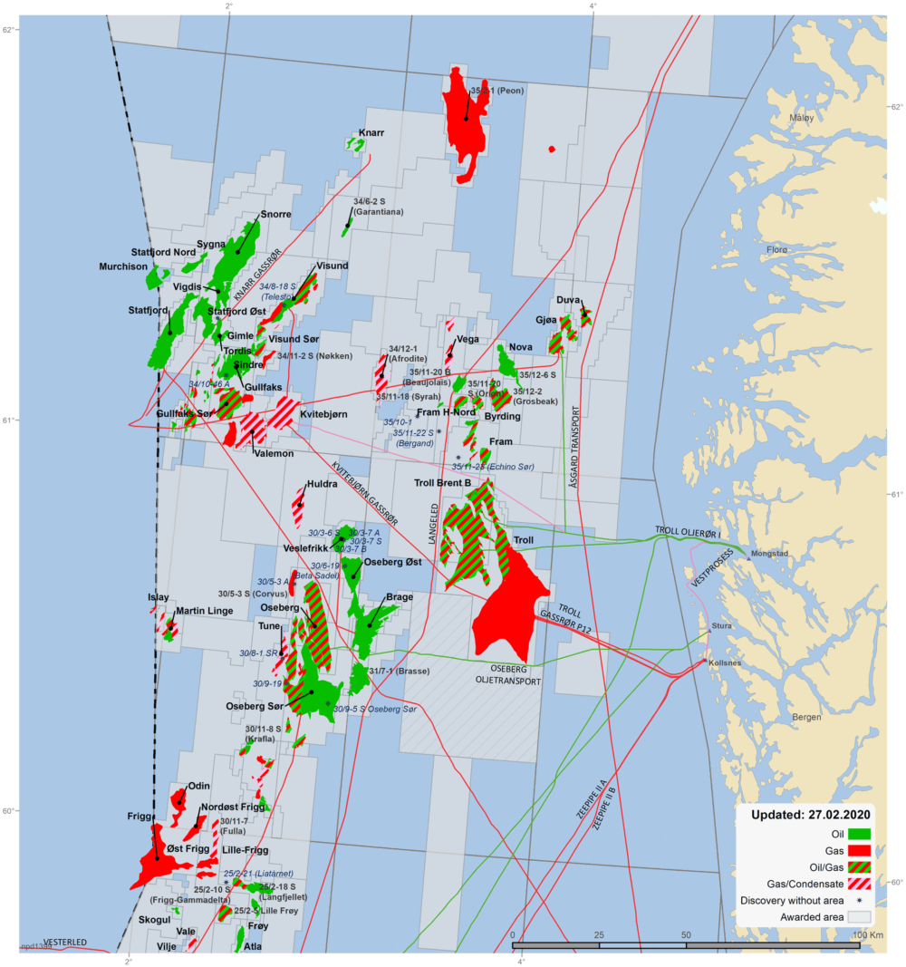 Source: Norwegian Petroleum Directorate Fields and discoveries in the northern North Sea