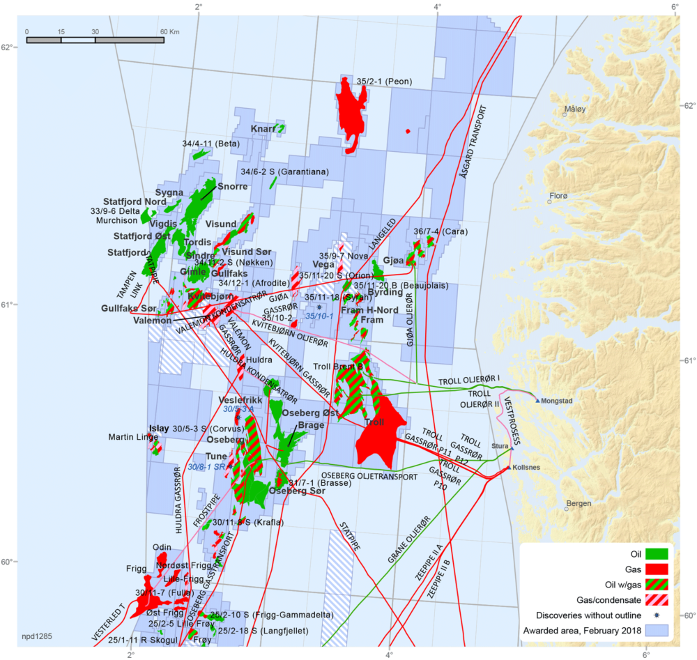 Source: Norwegian Petroleum Directorate Fields and discoveries in the northern North Sea
