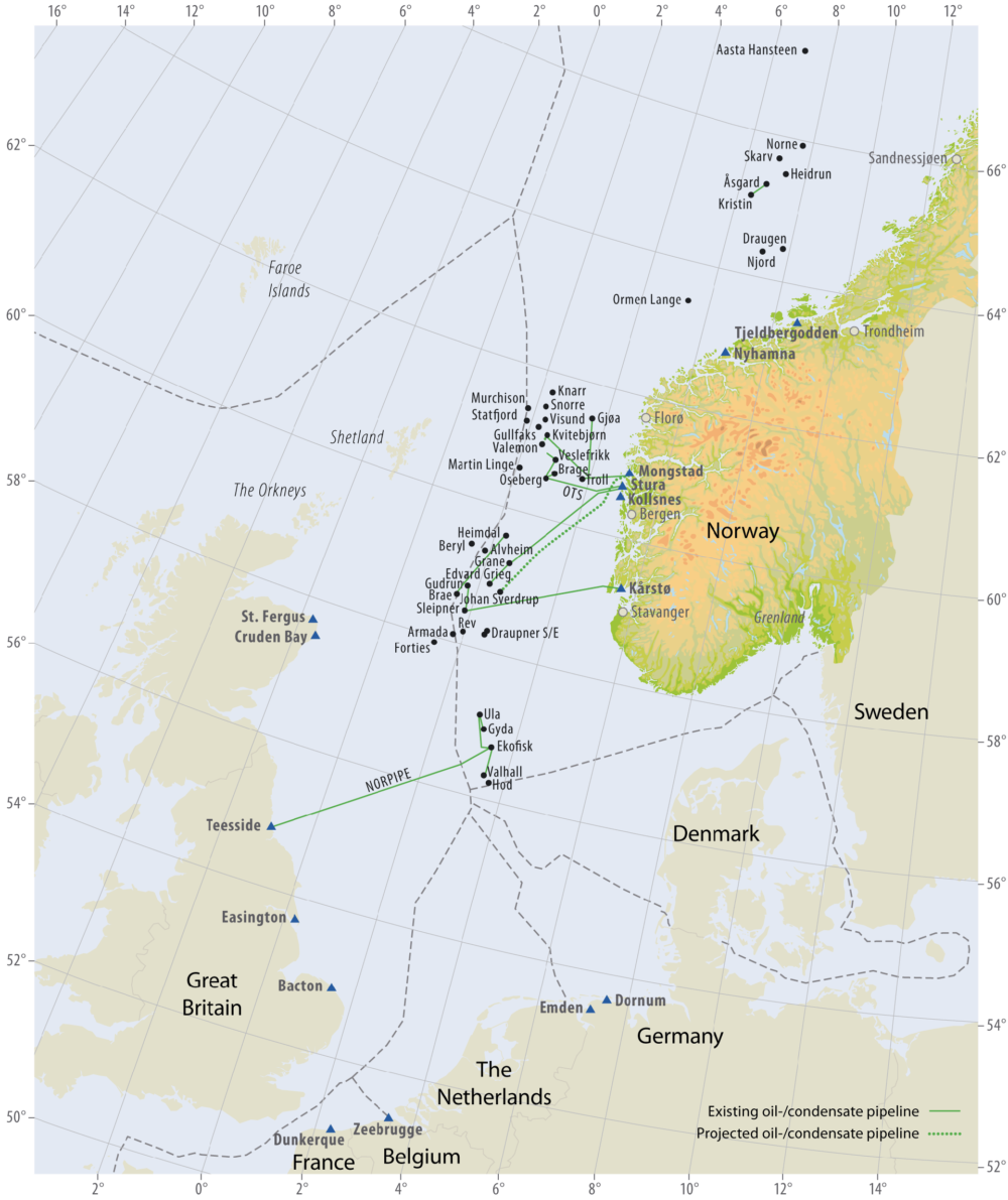 Source: Norwegian Petroleum Directorate Oil pipelines on the Norwegian continental shelf