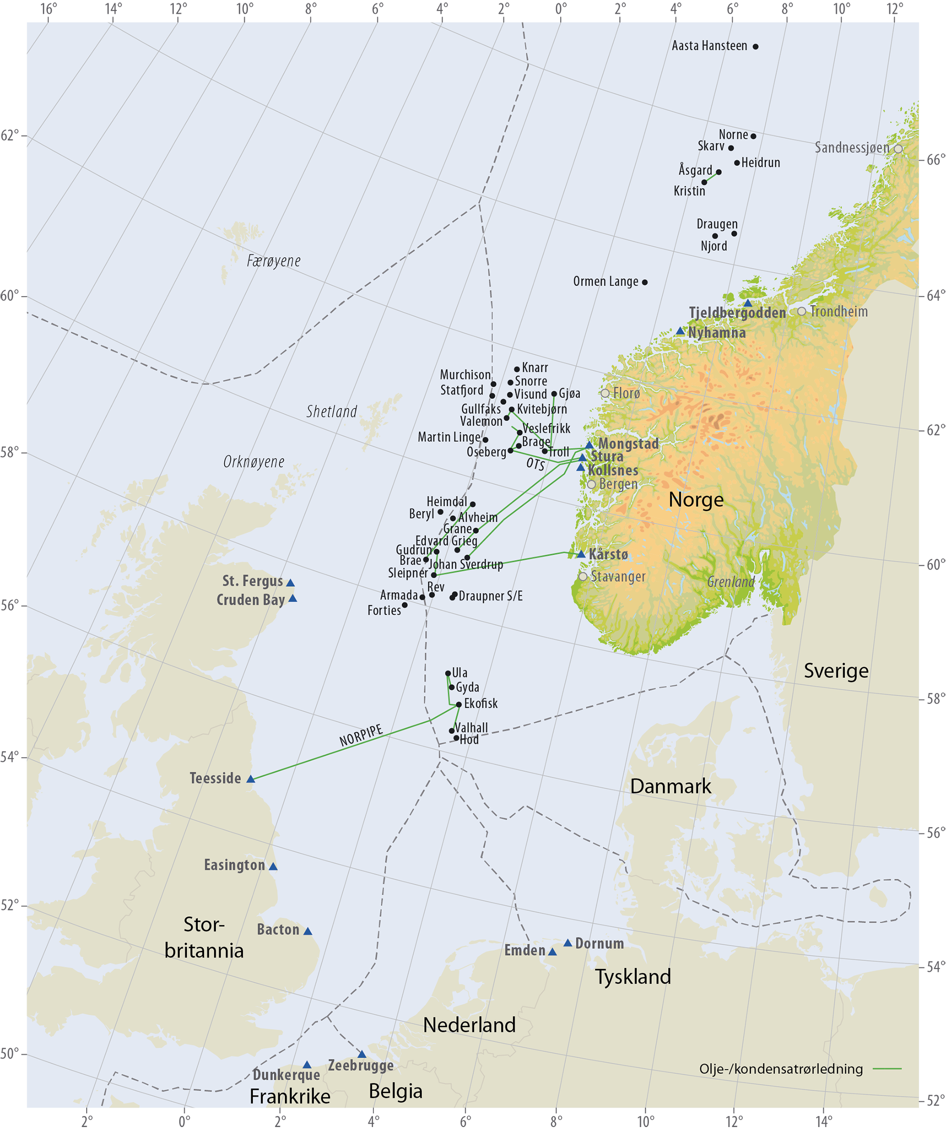 Oljerørledninger på norsk kontinentalsokkel