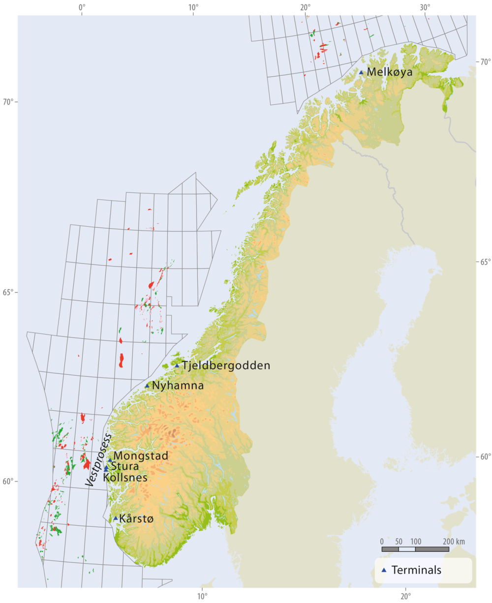 Onshore facilities in Norway