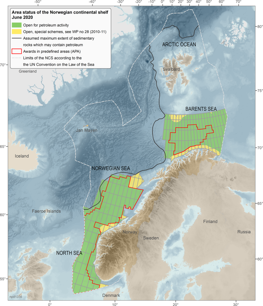 Area status for the Norwegian continental shelf Source: Norwegian Petroleum Directorate