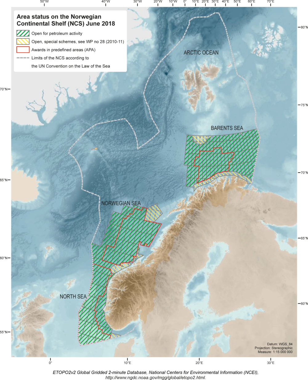 Area status for the Norwegian continental shelf Source: Norwegian Petroleum Directorate