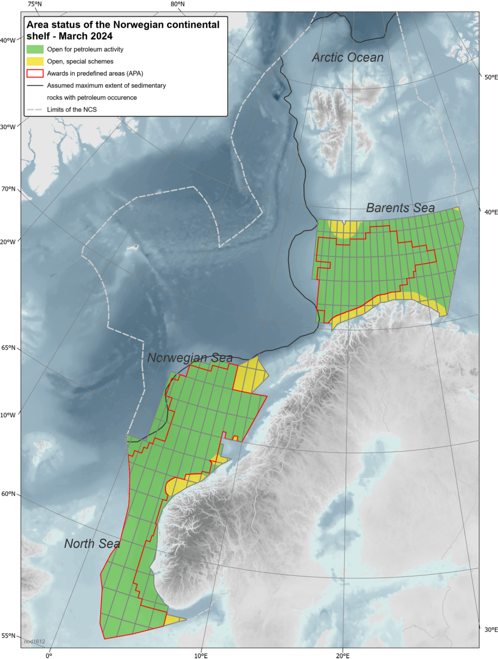 Area status of the Norwegian continental shelf