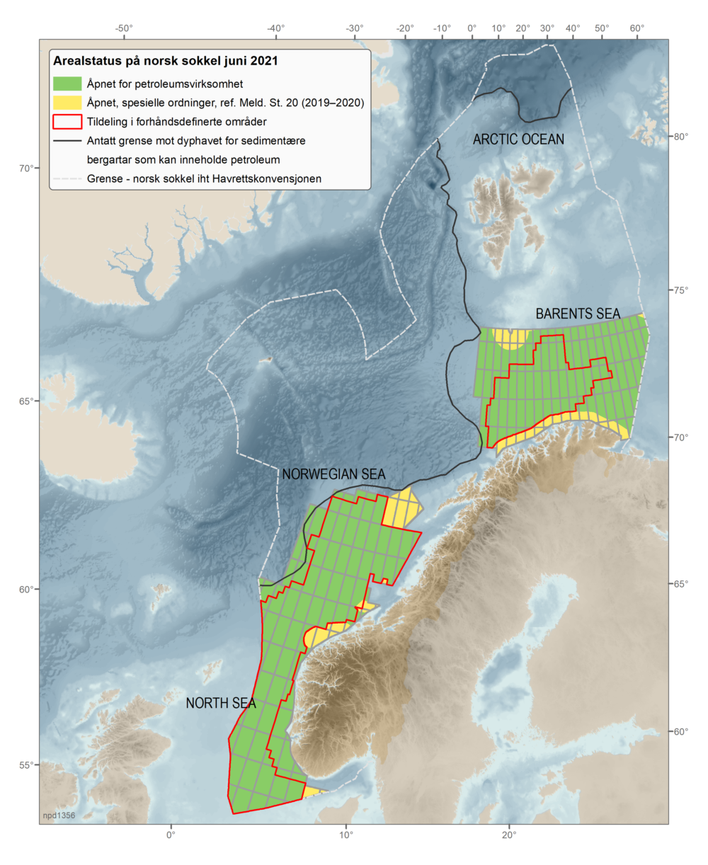 Arealstatus for norsk kontinentalsokkel