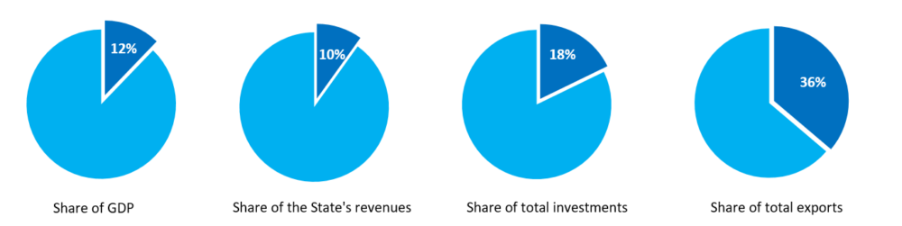 Makroøkonomiske indikatorer 2021, kakediagram.