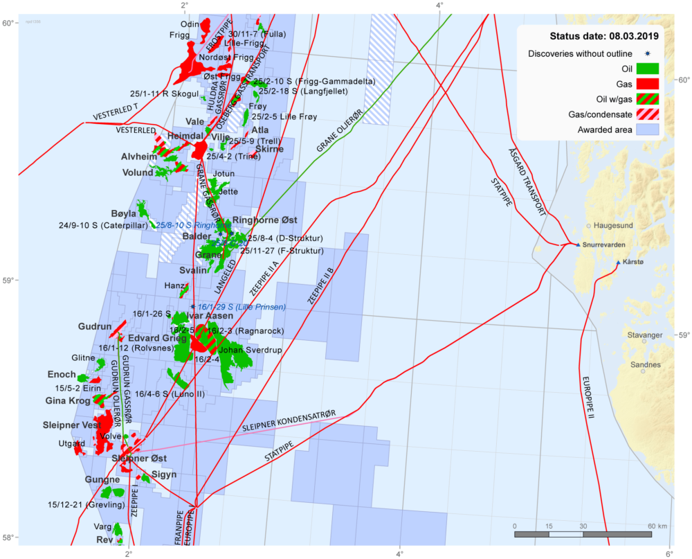 Source: Norwegian Petroleum Directorate Fields and discoveries in the central North Sea