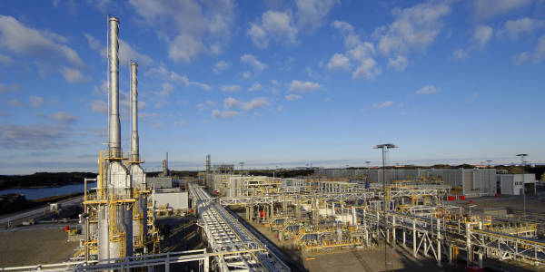 Picture of the av gas processing plant at Kollsnes