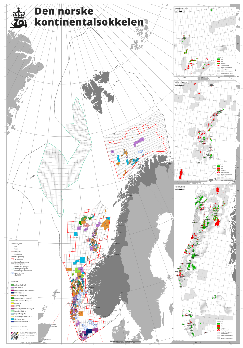 Map of the Norwegian continental shelf 2026